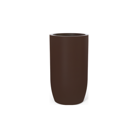Lisbon Tall Round Planter, Matte Dark Brown finish