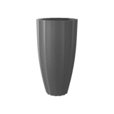 San Jose tall fluted fiberglass planter in Matte Gunmetal