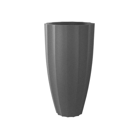 San Jose Tall Fluted Planter, Matte Gun Metal finish