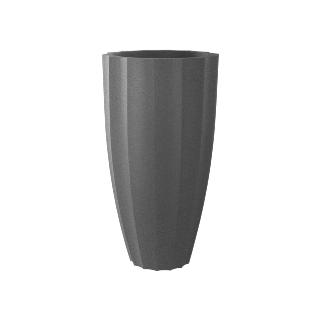 San Jose Tall Fluted Planter in Matte Gun Metal