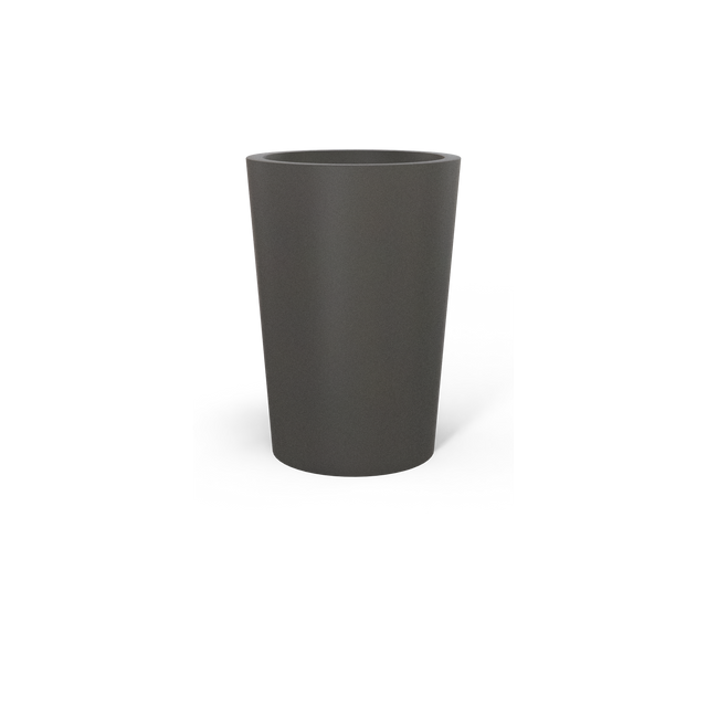 Tegel Round Tapered Planter in Matte Gun Metal