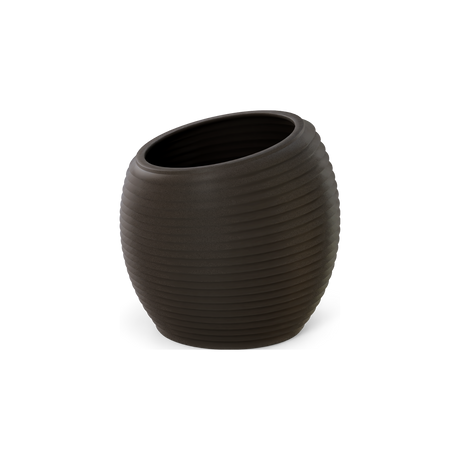 Spiral Round Planter, Matte Gun Metal finish