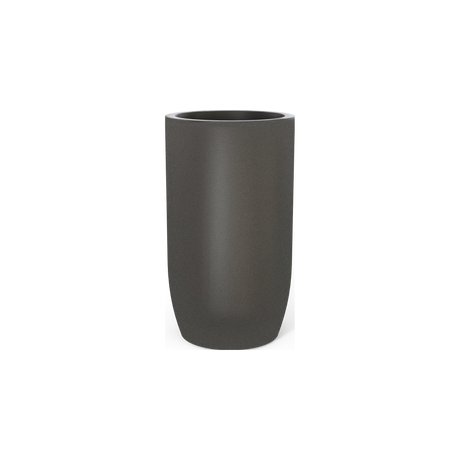 Lisbon Tall Round Planter, Matte Gun Metal finish