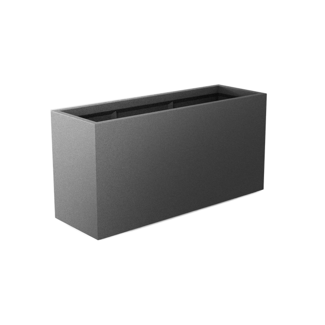 Tolga Rectangular Planter in Matte Gun Metal