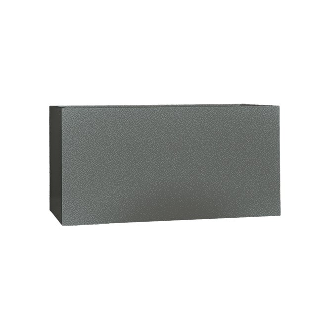 Camoux narrow rectangular fiberglass planter in Matte Gun Metal