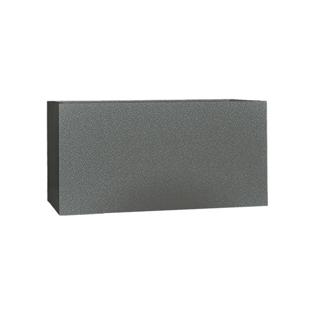 Camoux narrow rectangular fiberglass planter in Matte Gun Metal