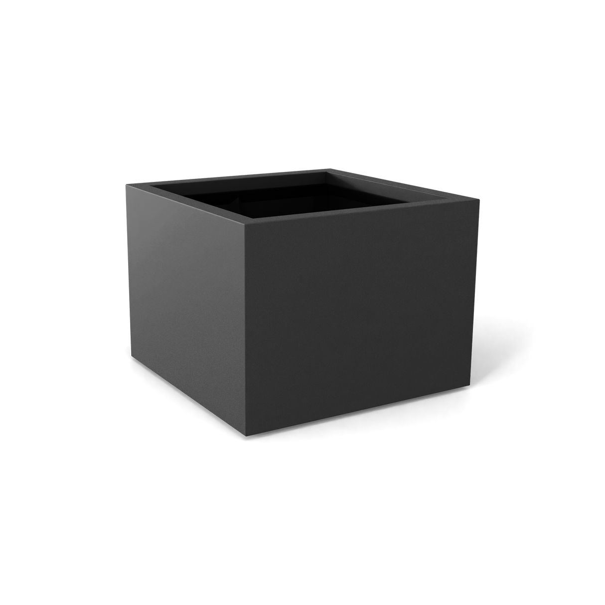 Torino corner fiberglass planter in Matte Gun Metal
