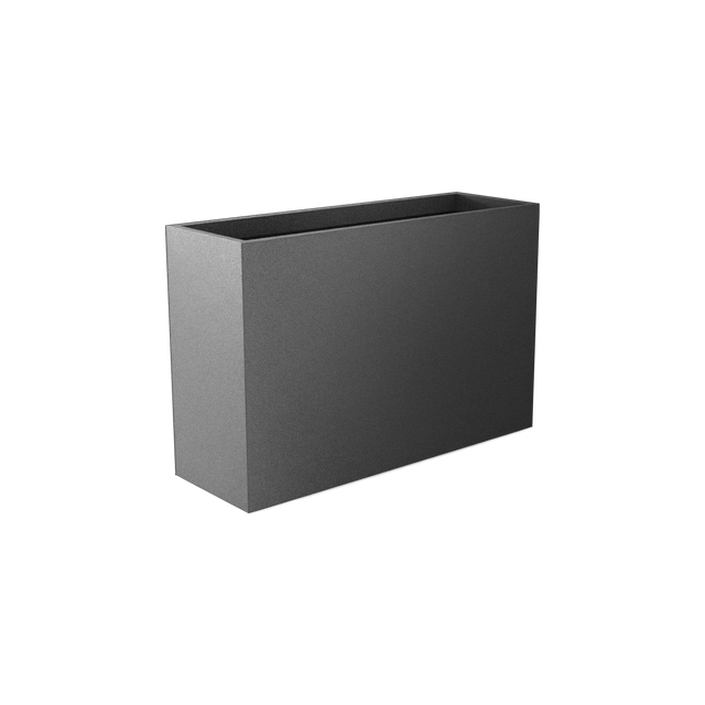 Potsdam Rectangular Planter in Matte Gun Metal