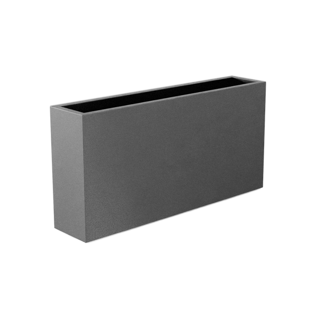 Milano Narrow Rectangular Planter in Matte Gun Metal