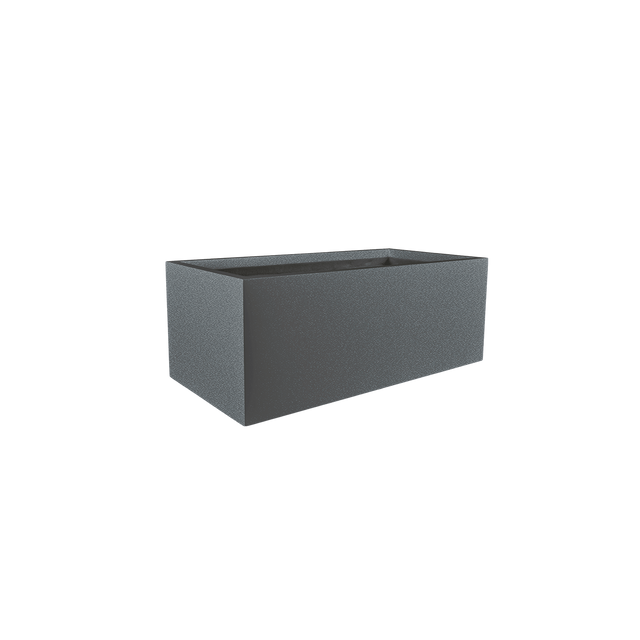 Torino Wide Rectangular Planter in Matte Gun Metal