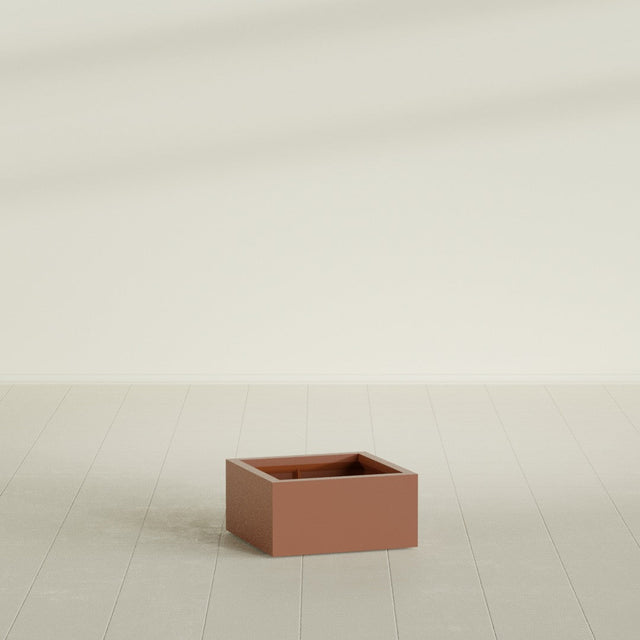 Antwerp corner fiberglass planter in Matte Terra Cotta