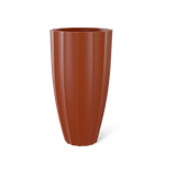 San Jose tall fluted fiberglass planter in Matte Terra Cotta