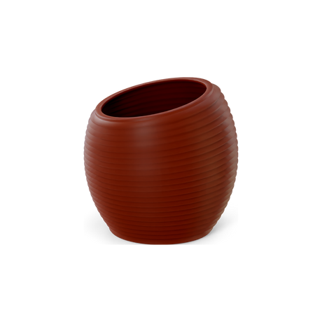 Spiral Round Planter, Matte Terracotta finish