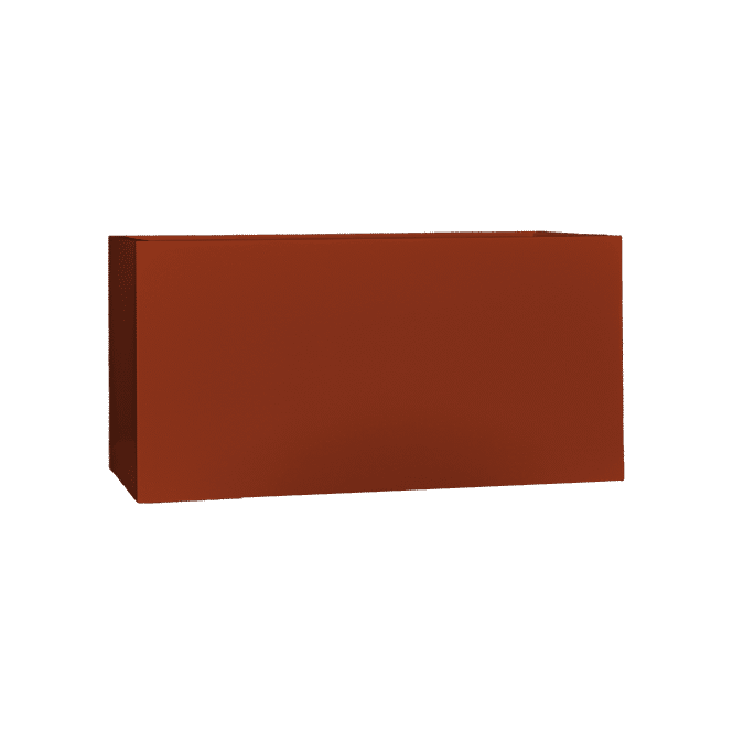 Camoux narrow rectangular fiberglass planter in Matte Terracotta