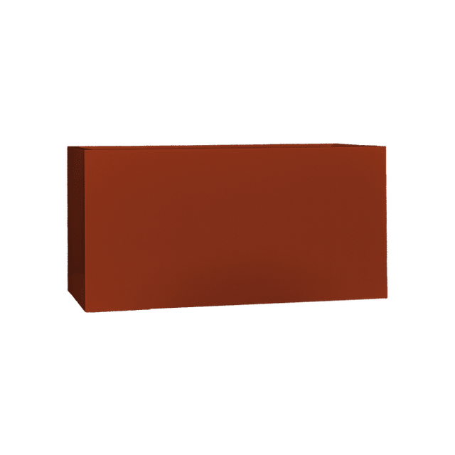 Camoux narrow rectangular fiberglass planter in Matte Terracotta