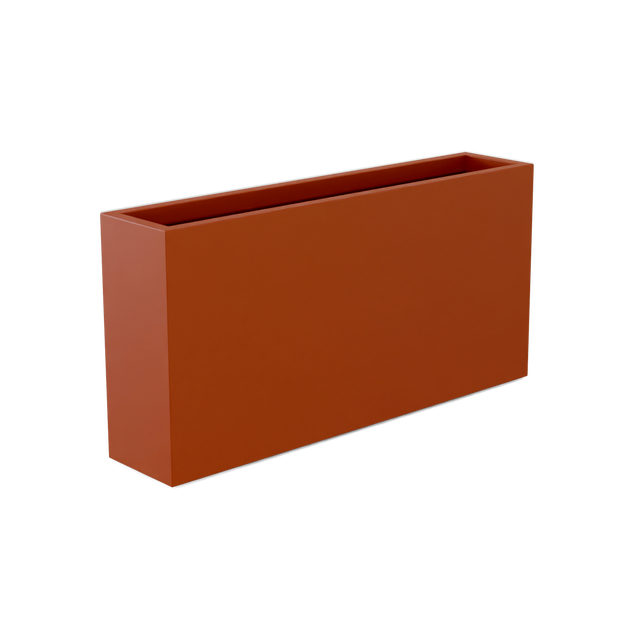 Milano Narrow Rectangular Planter in Matte Terracotta