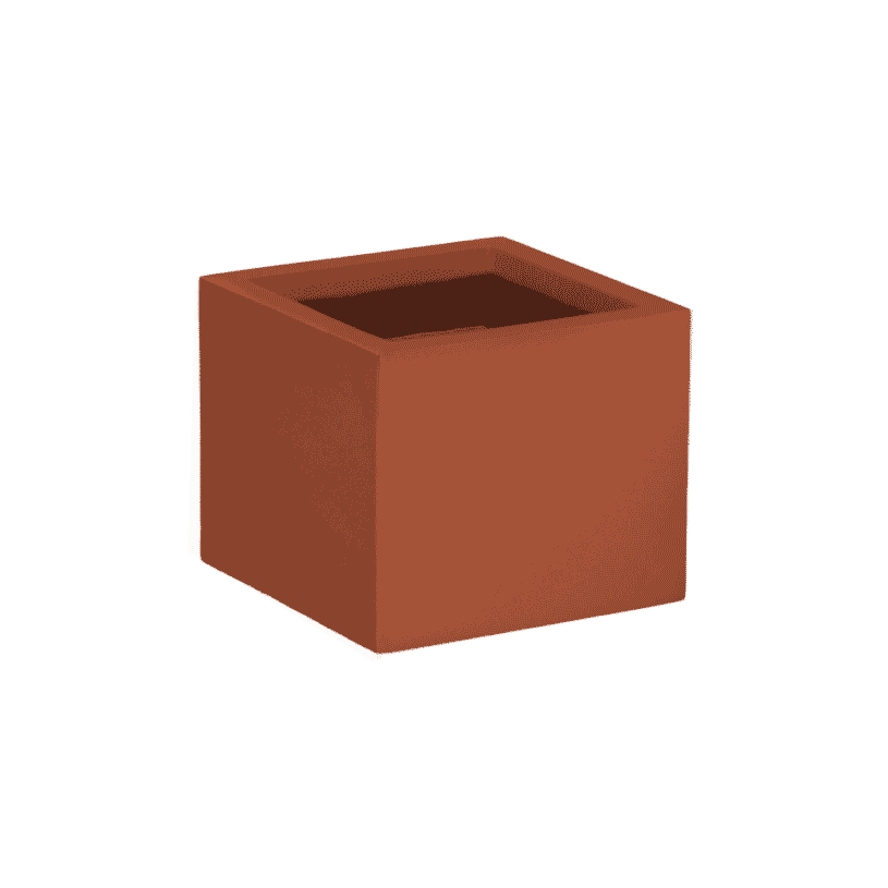 Antwerp corner fiberglass planter in Matte Terracotta