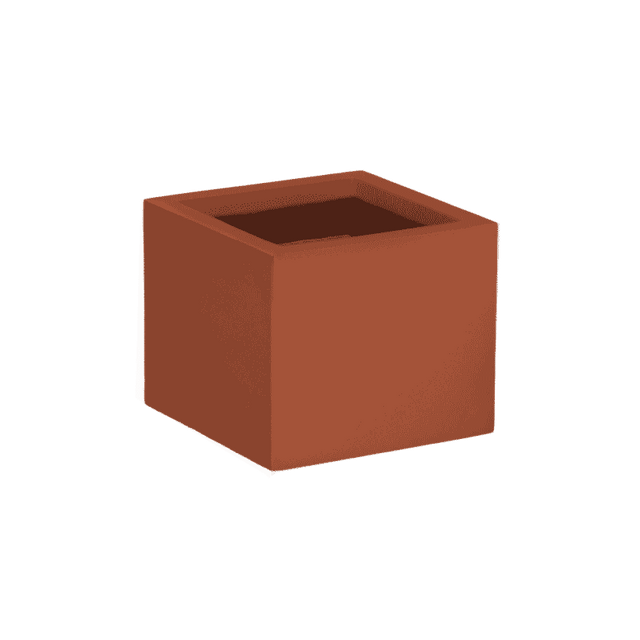 Antwerp corner fiberglass planter in Matte Terracotta
