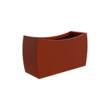 Seoul curved rectangular fiberglass planter in Matte Terracotta