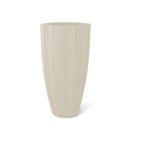 San Jose Tall Fluted Planter, Satin Beige finish