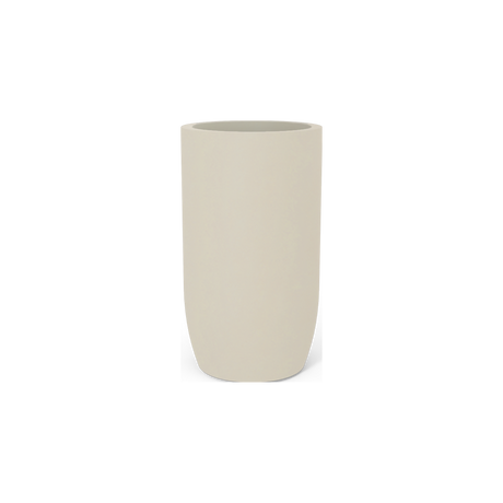 Lisbon Tall Round Planter, Satin Beige finish