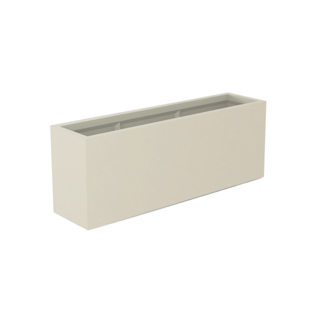 Miami Narrow Rectangular Planter in Satin Beige