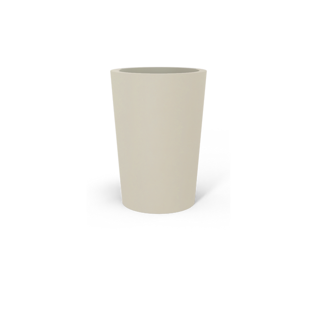 Tegel Round Tapered Planter in Satin Beige