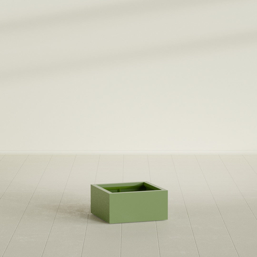 Antwerp corner fiberglass planter in Satin Green