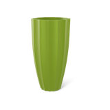 San Jose tall fluted fiberglass planter in Satin Green
