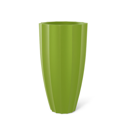 San Jose Tall Fluted Planter, Satin Green finish