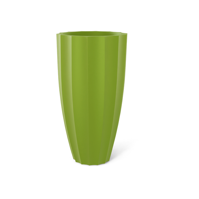 San Jose Tall Fluted Planter in Satin Green