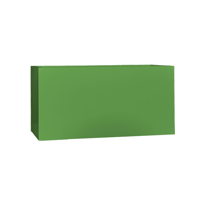 Camoux narrow rectangular fiberglass planter in Satin Green