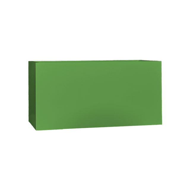 Camoux narrow rectangular fiberglass planter in Satin Green