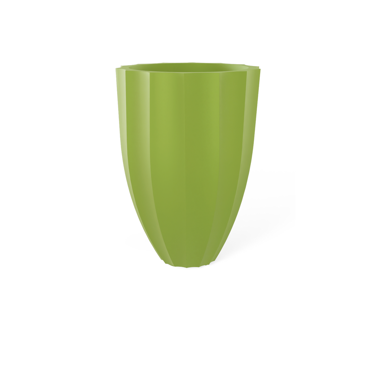 Alicante Fluted Planter, Satin Green finish