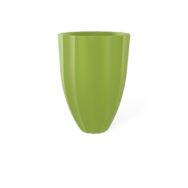 Alicante Fluted Planter in Satin Green