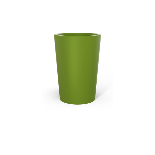 Tegel Round Tapered Planter in Satin Green