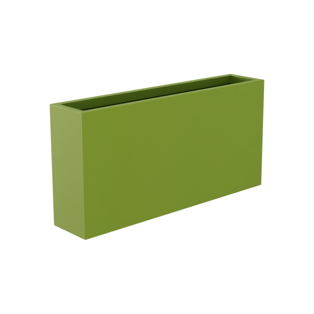 Milano Narrow Rectangular Planter in Satin Green