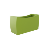 Seoul curved rectangular fiberglass planter in Satin Green