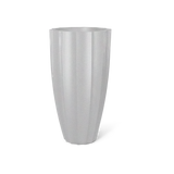 San Jose tall fluted fiberglass planter in Metallic Silver