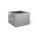 Torino corner fiberglass planter in Metallic Silver