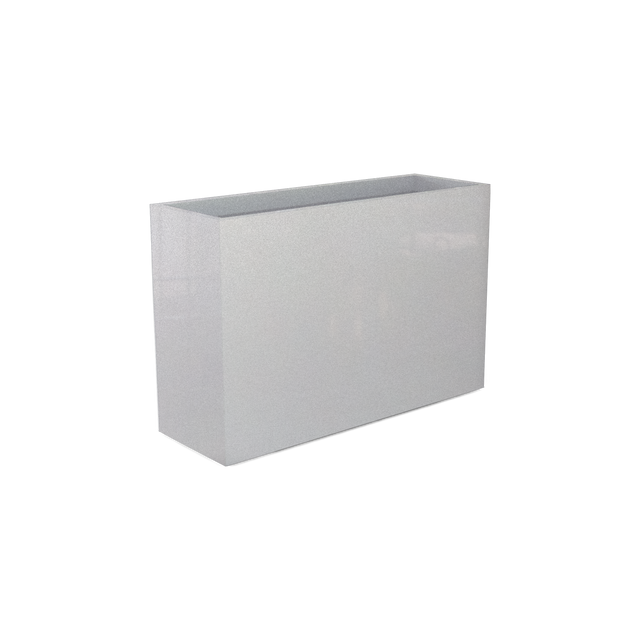 Potsdam Rectangular Planter in Metallic Silver
