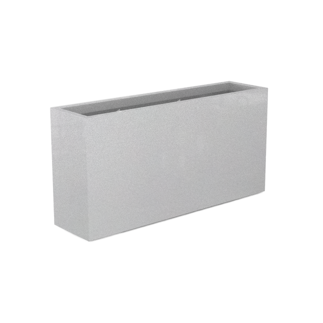 Hollywood Narrow Rectangular Planter in Metallic Silver