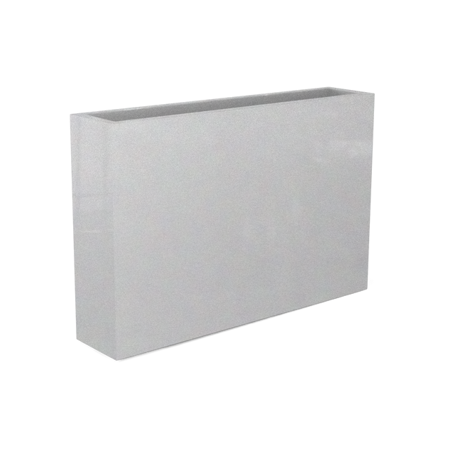Amesbury Narrow Rectangular Planter in Metallic Silver