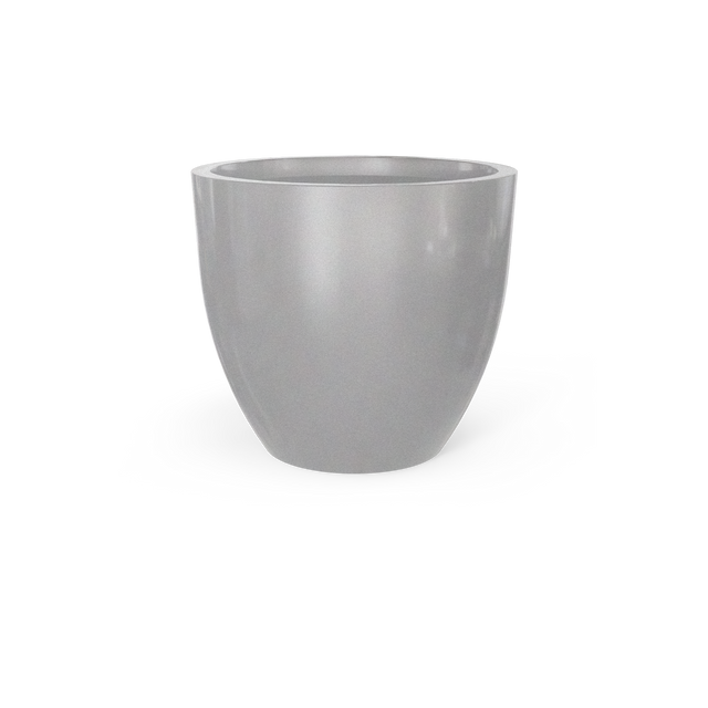 Wannsee Round Planter in Metallic Silver