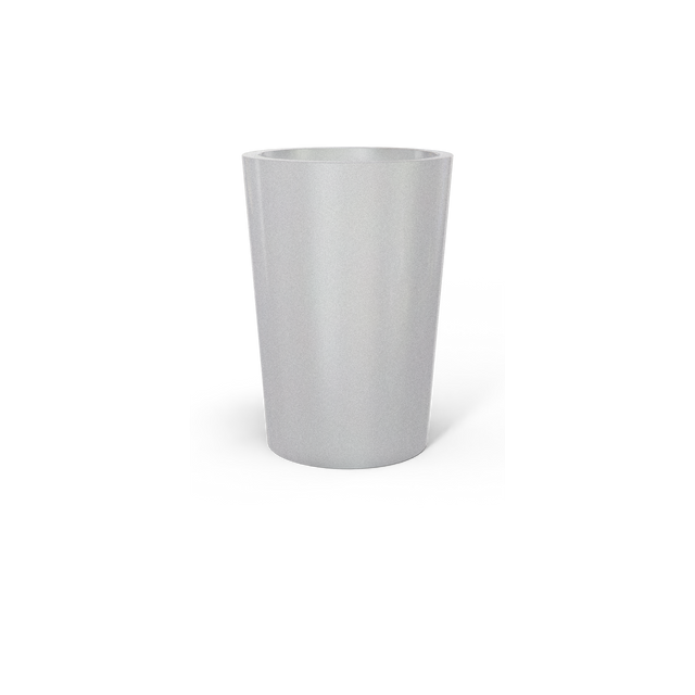 Tegel Round Tapered Planter in Metallic Silver