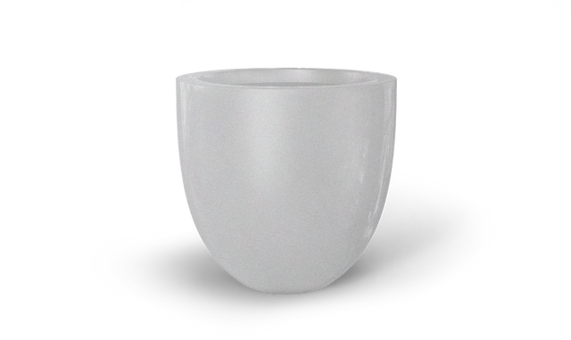 Alzira Bowl Planter in Metallic Silver