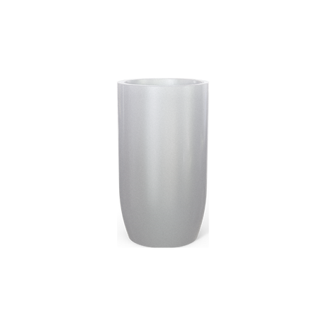 Lisbon Tall Round Planter, Metallic Silver finish