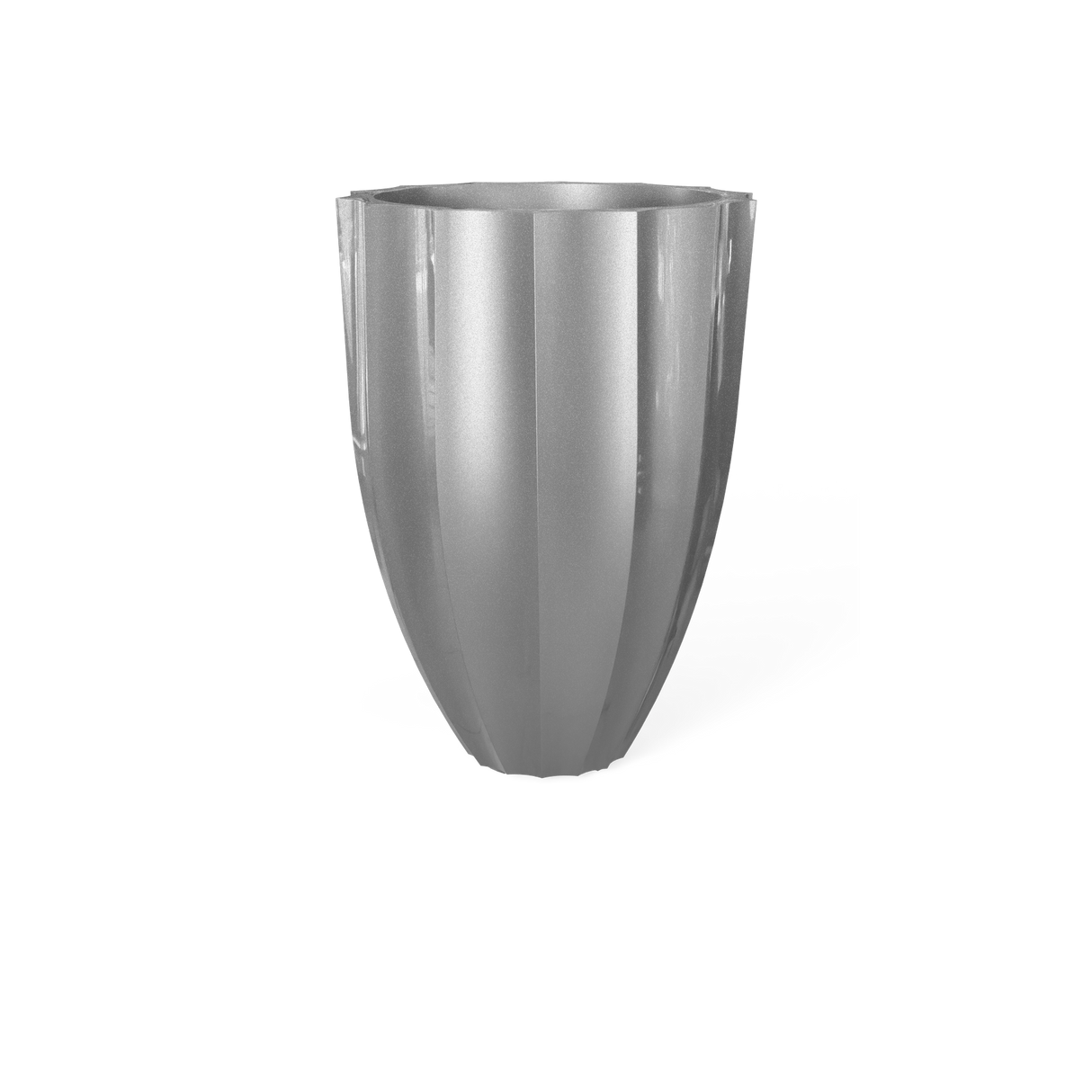 Alicante Fluted Planter, Metallic Silver finish