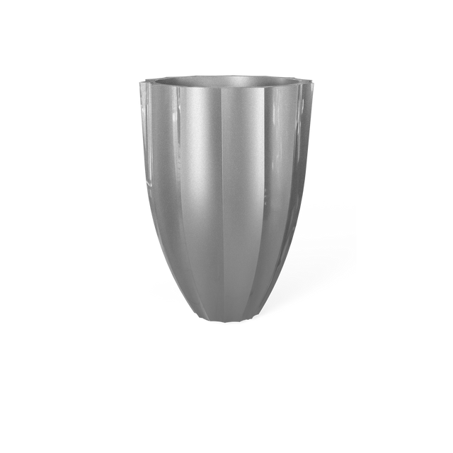 Alicante Fluted Planter in Metallic Silver