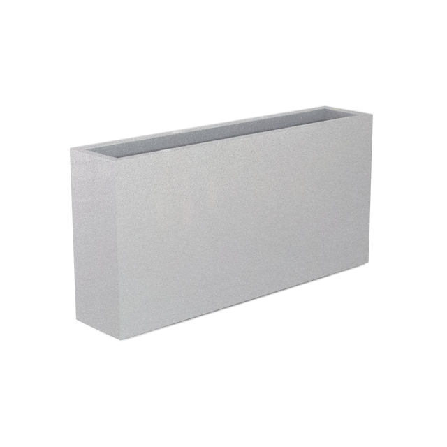 Milano Narrow Rectangular Planter in Metallic Silver